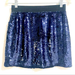 MINT Jodi Arnold Sequin Navy Party Mini Skirt minor flaw